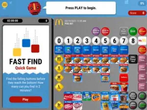 McDonald's Training Cashier Game